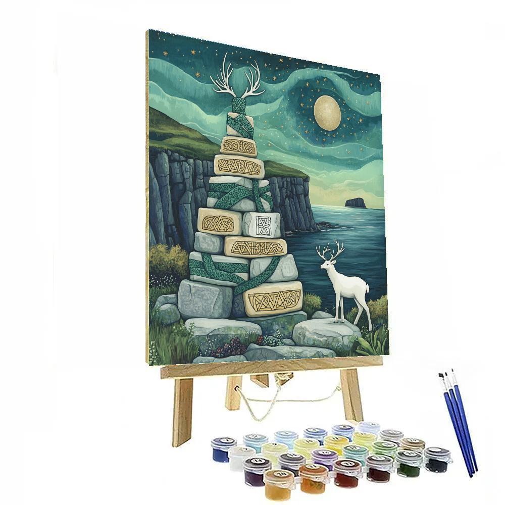 Celtic Ogham Star Map Cairn DIY paint by numbers
