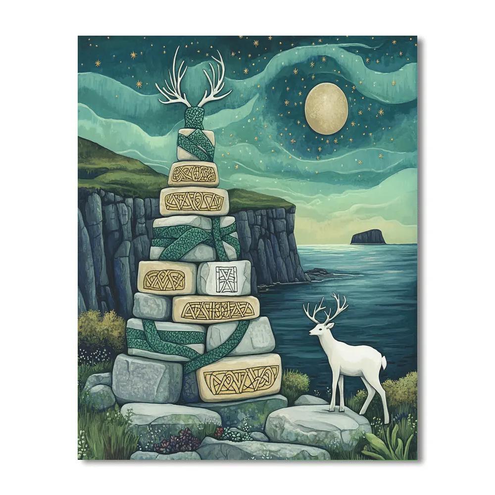 Celtic Ogham Star Map Cairn DIY paint by numbers