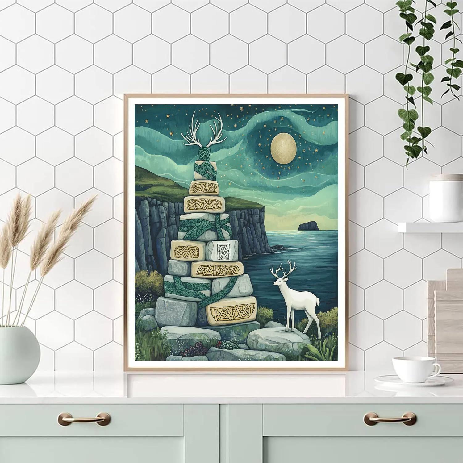 Celtic Ogham Star Map Cairn DIY paint by numbers