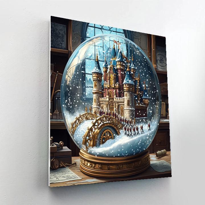 Castle Clockwork Snowglobe Citadel paint by numbers