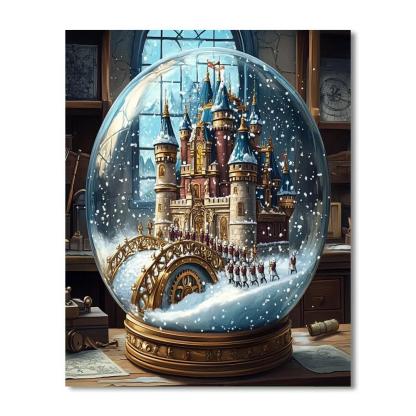 Castle Clockwork Snowglobe Citadel paint by numbers
