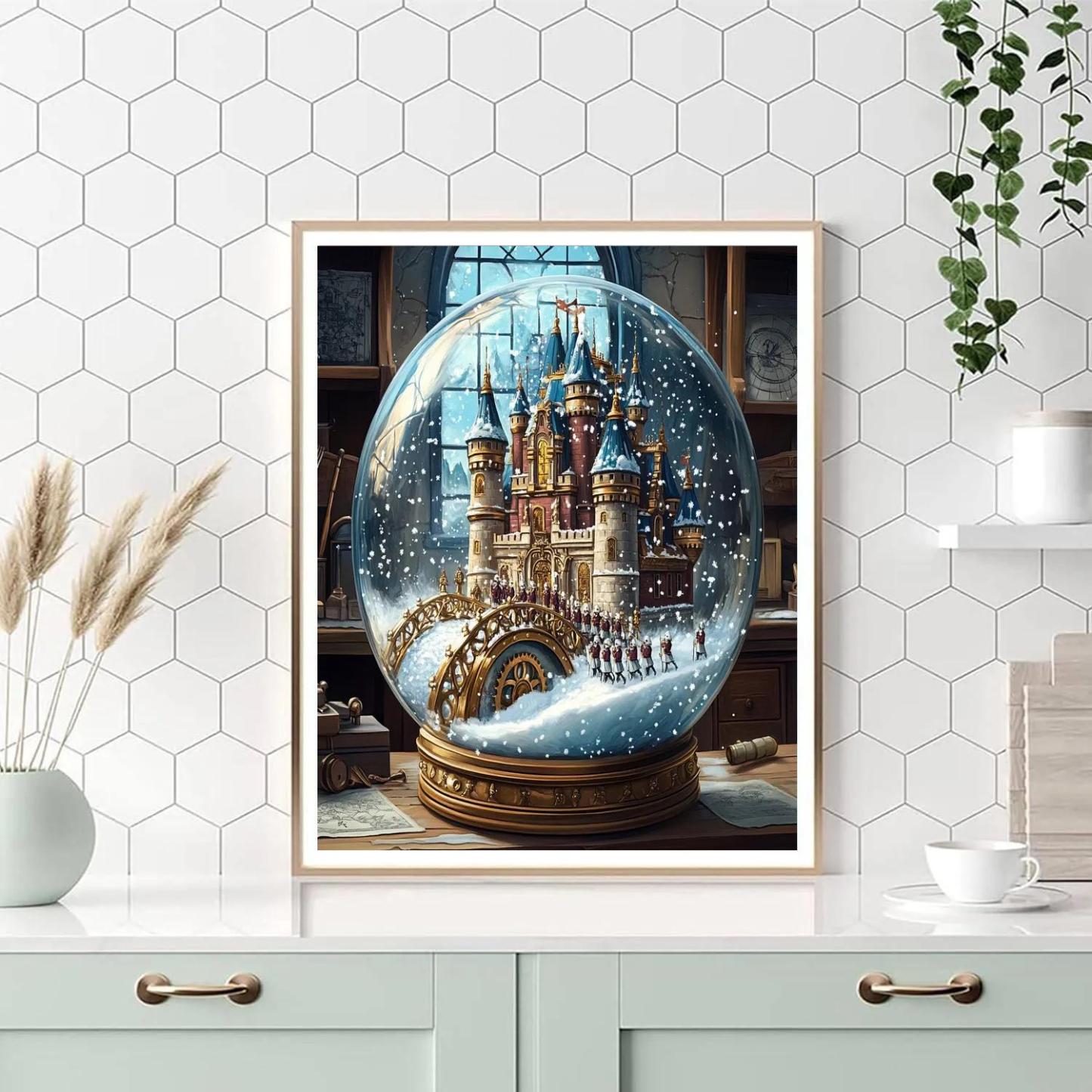 Castle Clockwork Snowglobe Citadel paint by numbers