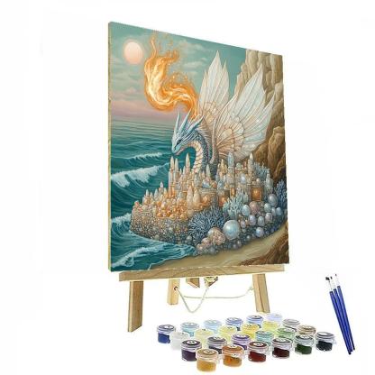 Sea Glass Citadel With Dragon Guardian Paint by numbers kits