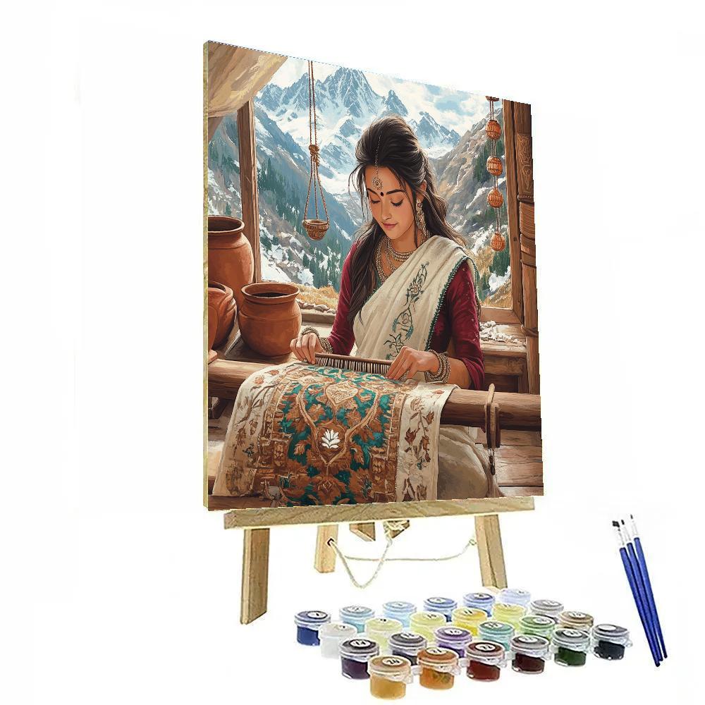 Parvati Crafted Mountain Loom Scene paint by number