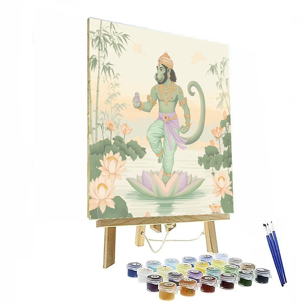Hanuman Lotus Pond Yoga Flow paint by numbers