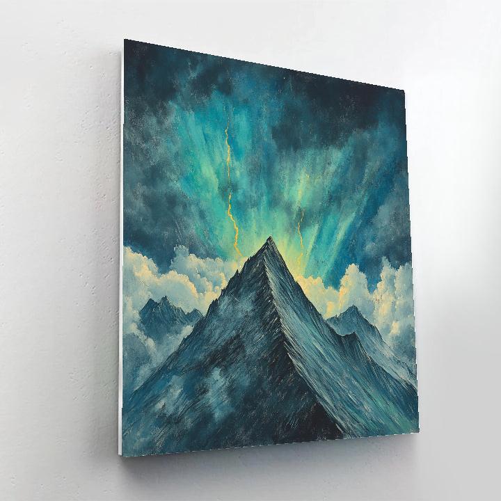 Edgar Degas Inspired Mountain Storm Aurora Veil paint by numbers