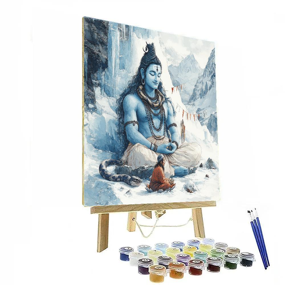 Moonlit Glacier Shiva Sanctuary paint by number