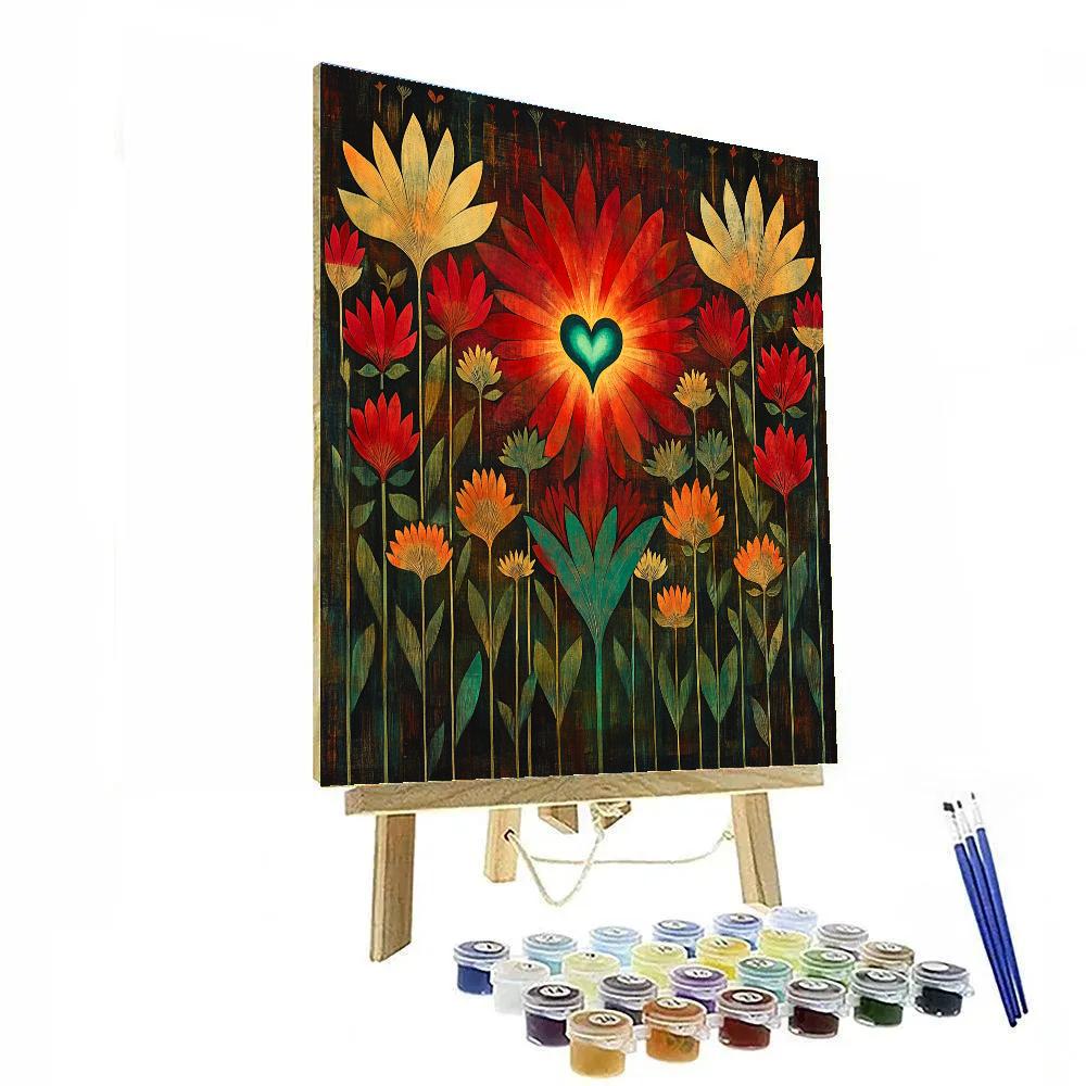 Frida Kahlo Inspired Nebula Heartbeat Garden Numbered painting kits
