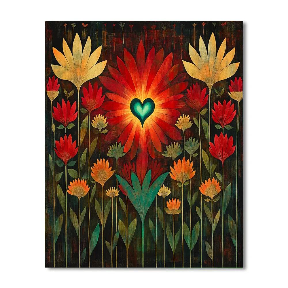 Frida Kahlo Inspired Nebula Heartbeat Garden Numbered painting kits