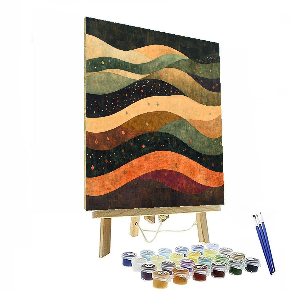 Nandalal Bose Inspired Monsoon Raga Swirls paint by numbers