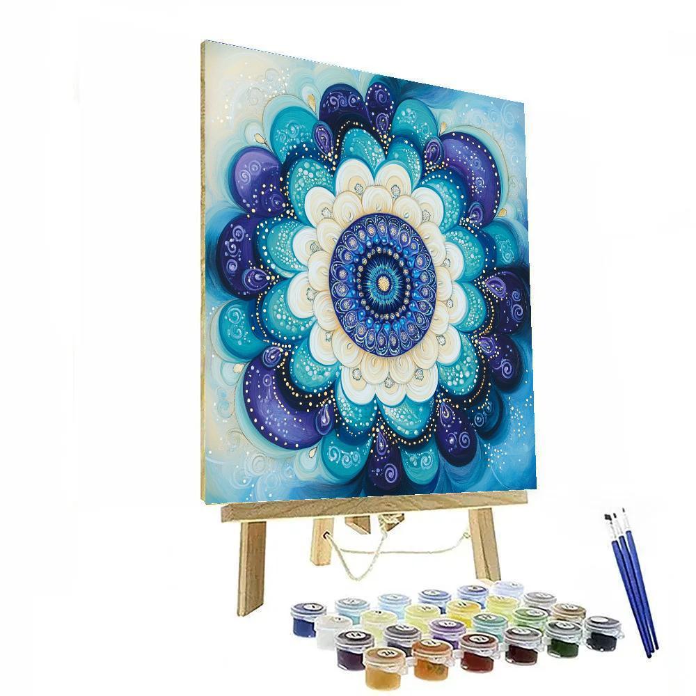Alphonse Mucha Inspired Nebula Harmonic Mandala Painting by numbers kit