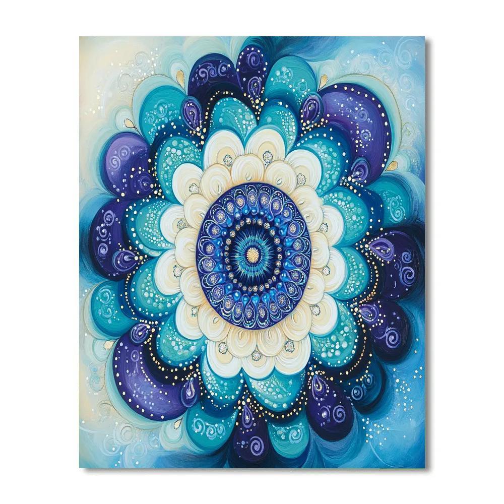 Alphonse Mucha Inspired Nebula Harmonic Mandala Painting by numbers kit