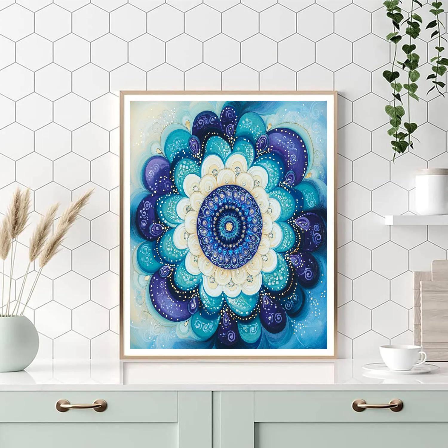 Alphonse Mucha Inspired Nebula Harmonic Mandala Painting by numbers kit