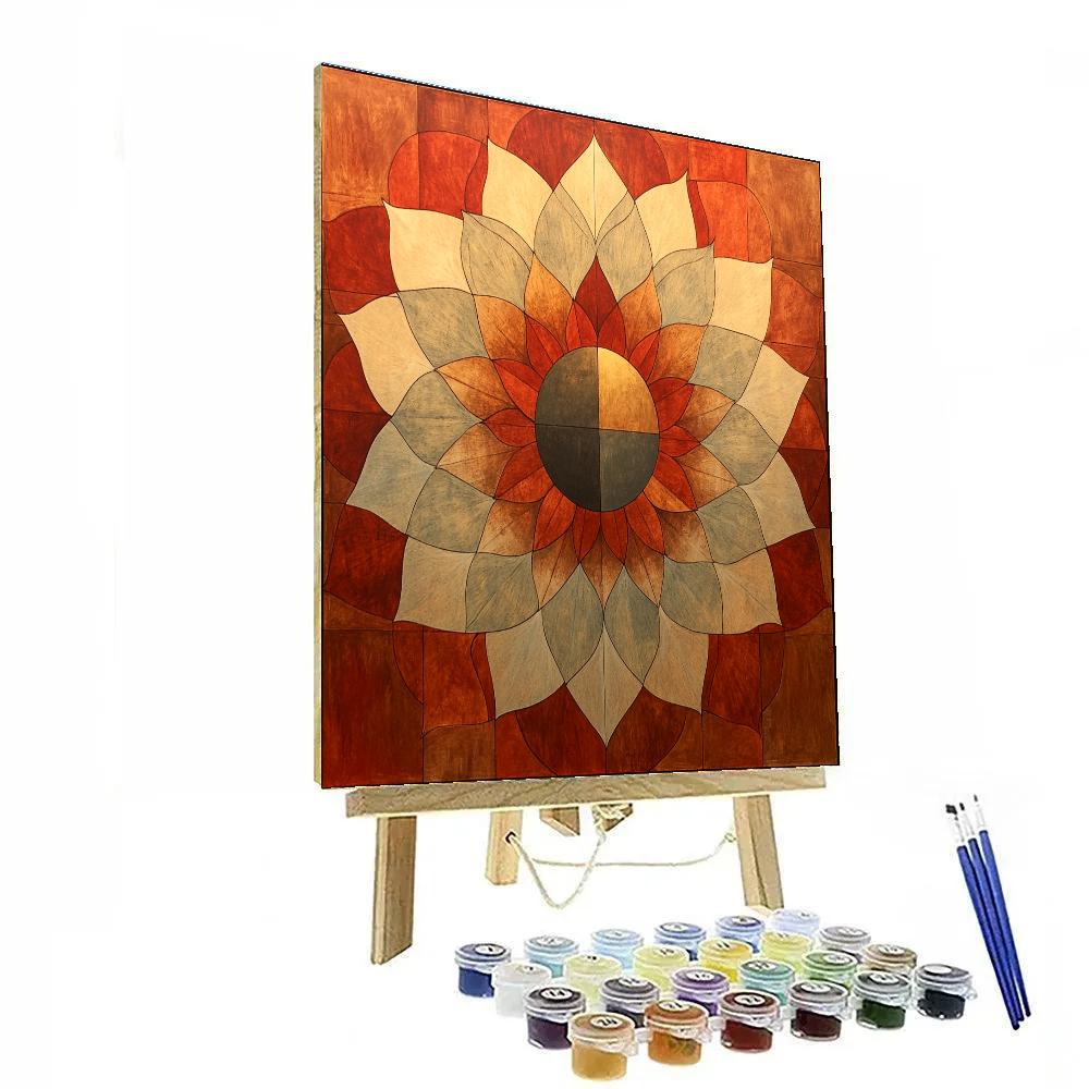 Nandalal Bose Inspired Eclipse Mandala Horizon paint by color
