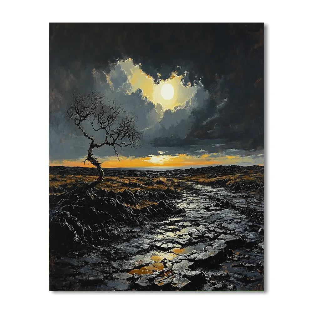 Francisco Goya Inspired Eclipse Over Basalt Moor painting number kit