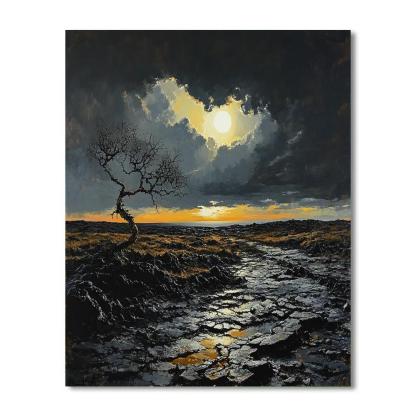Francisco Goya Inspired Eclipse Over Basalt Moor painting number kit