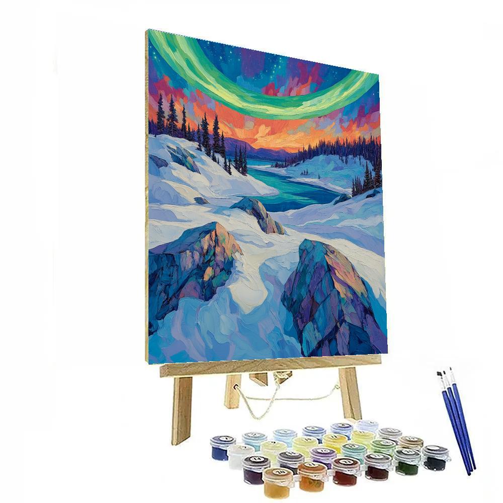 A.Y. Jackson Inspired Auroral Snowmelt Over The Canadian Shield Numbered painting kits