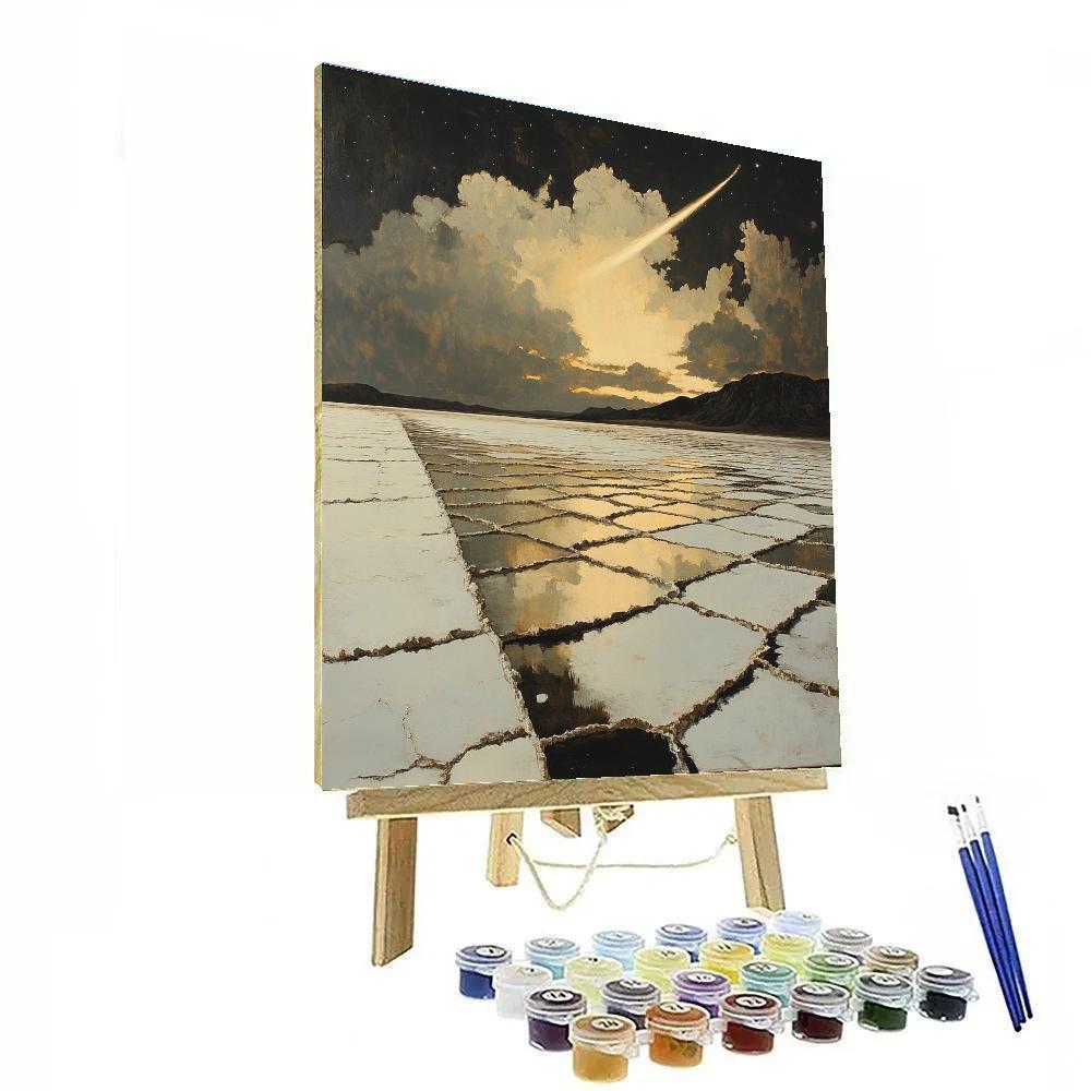 Francisco Goya Inspired Comet Glow Above Salt Flats Paint by numbers kits