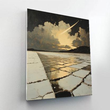 Francisco Goya Inspired Comet Glow Above Salt Flats Paint by numbers kits