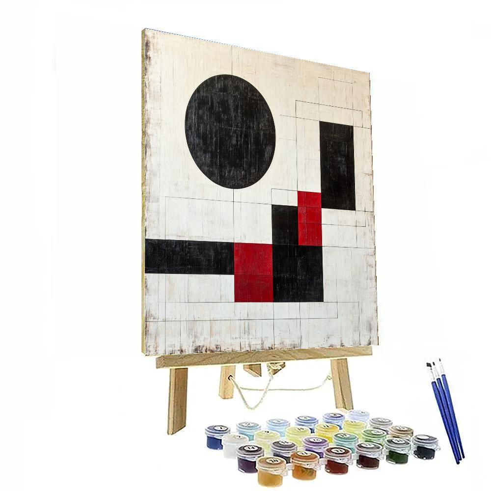 Kazimir Malevich Inspired Quantum Eclipse Blueprint DIY paint by numbers