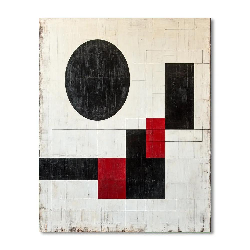 Kazimir Malevich Inspired Quantum Eclipse Blueprint DIY paint by numbers