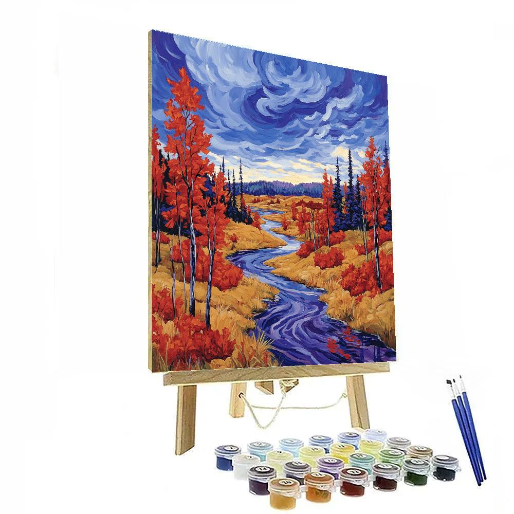 A.Y. Jackson Inspired Nebula Like Autumn Wind Through Algoma Ridges Number painting