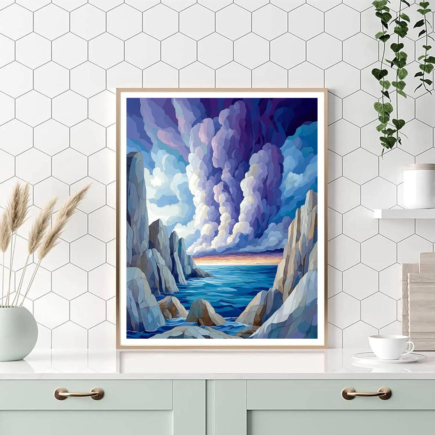 Frederick Varley Inspired Thunderhead Cathedral Above Granite Bay Numbered painting kits