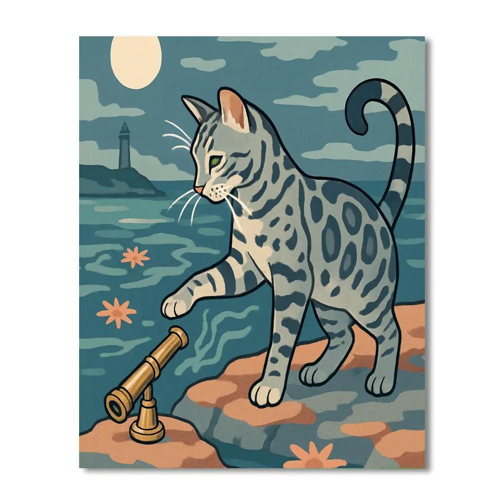 Tidepool Observatory Cat paint by color