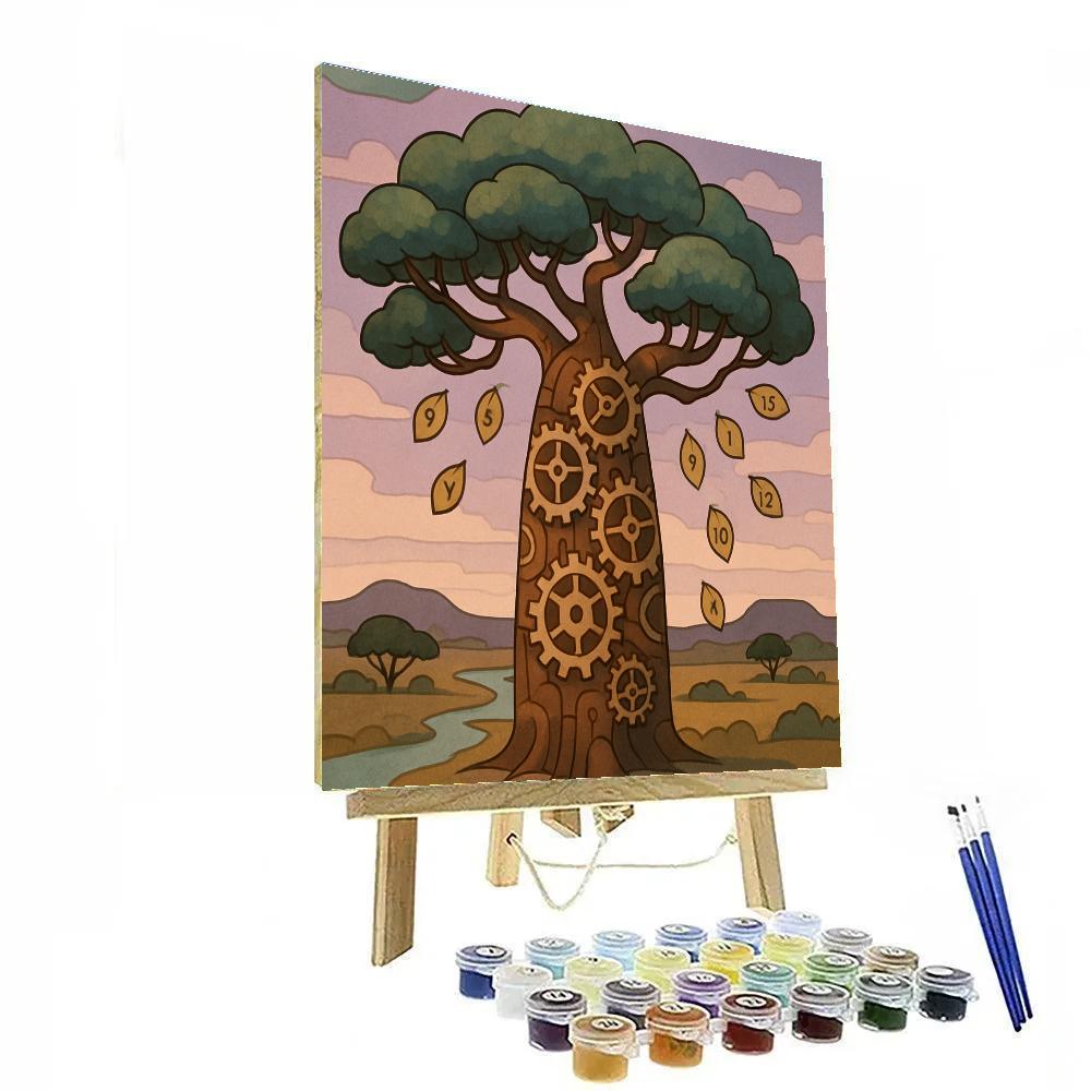 Clockwork Grove Tree paint by number