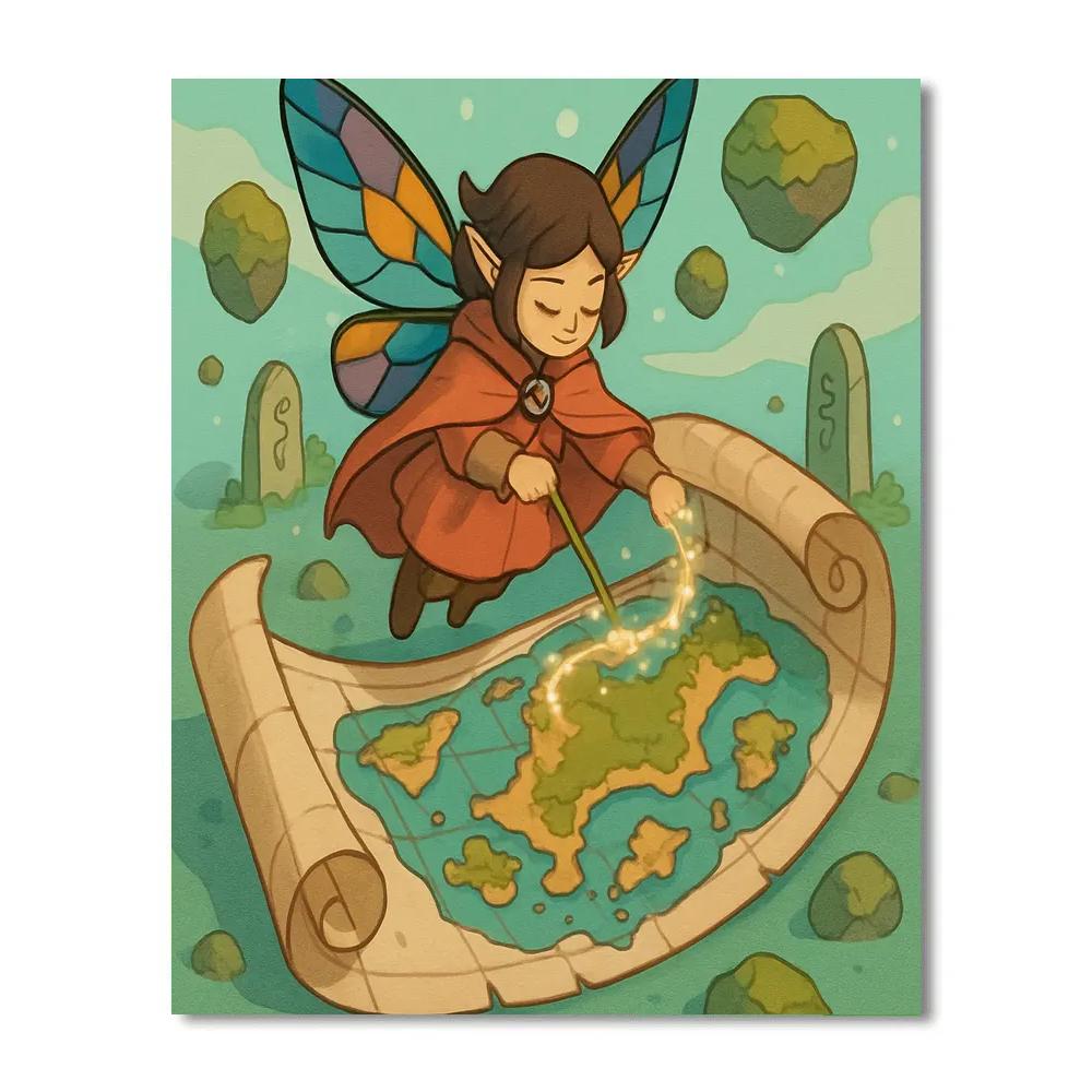 Glasswing Cartographer Fairy paint by number