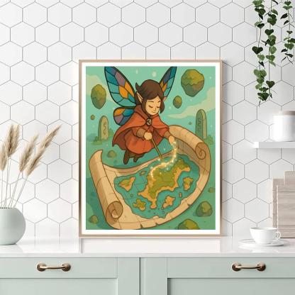 Glasswing Cartographer Fairy paint by number