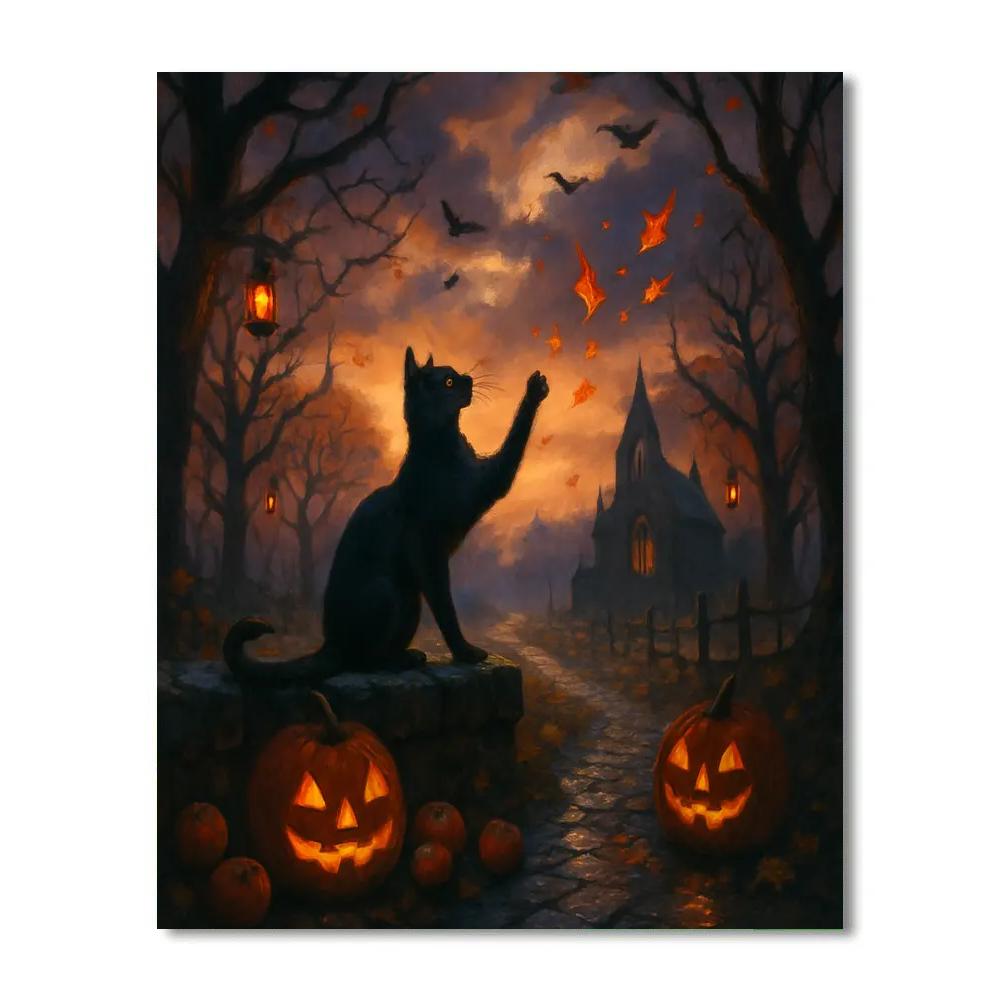 Ravens Over The Ember Orchard Painting by numbers kit