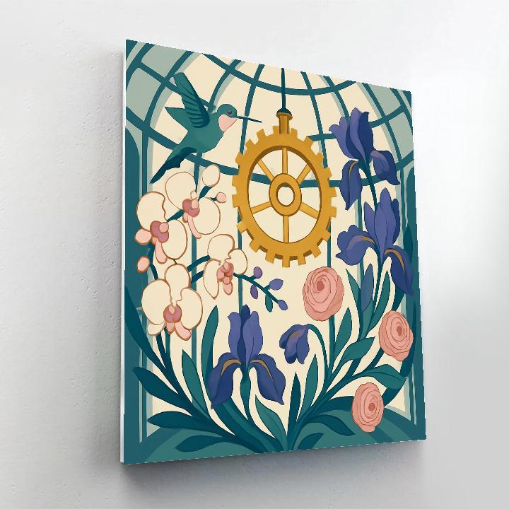 Clockwork Conservatory With Flowers In Orbit Number painting