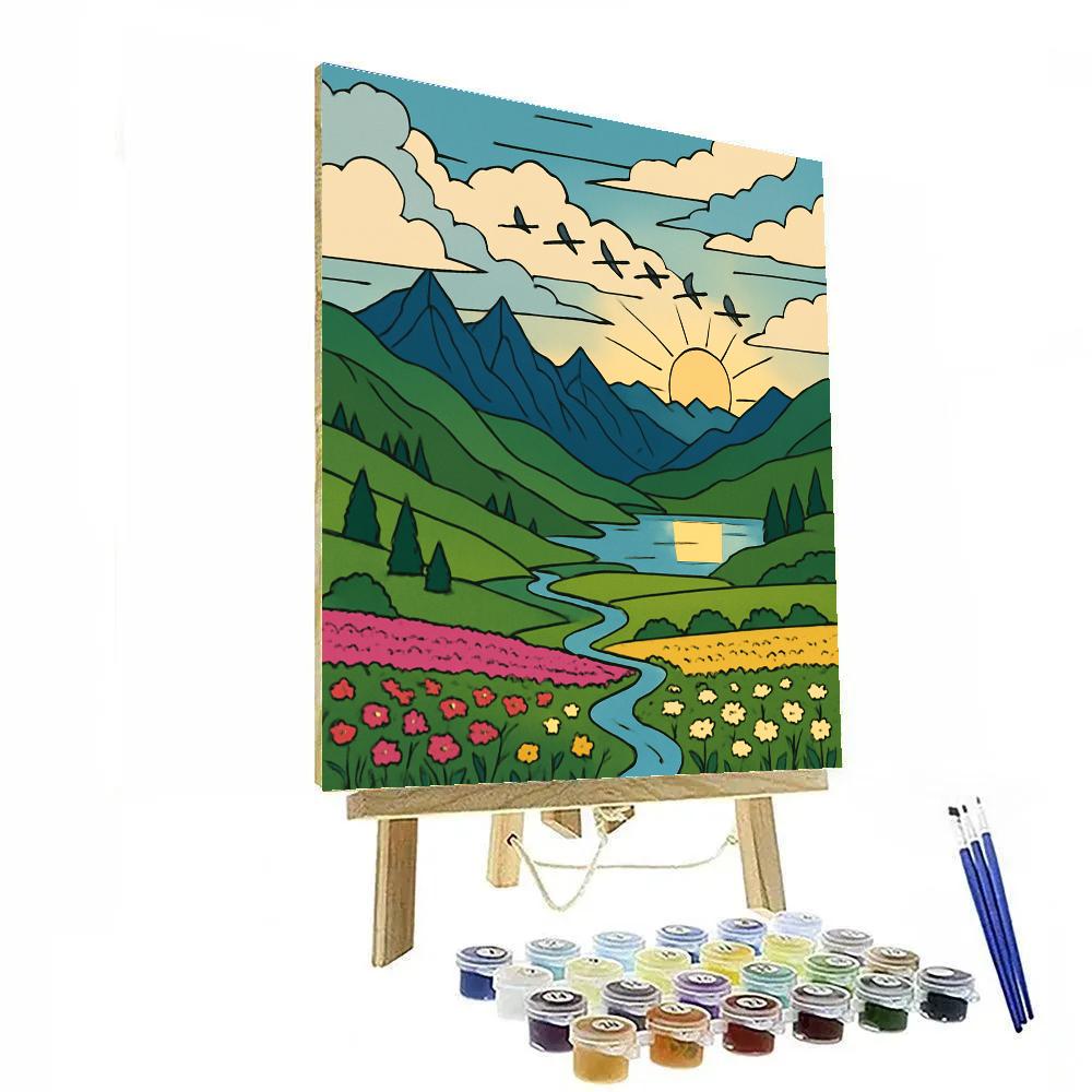 Meadow With Landscape Skylight DIY paint by numbers