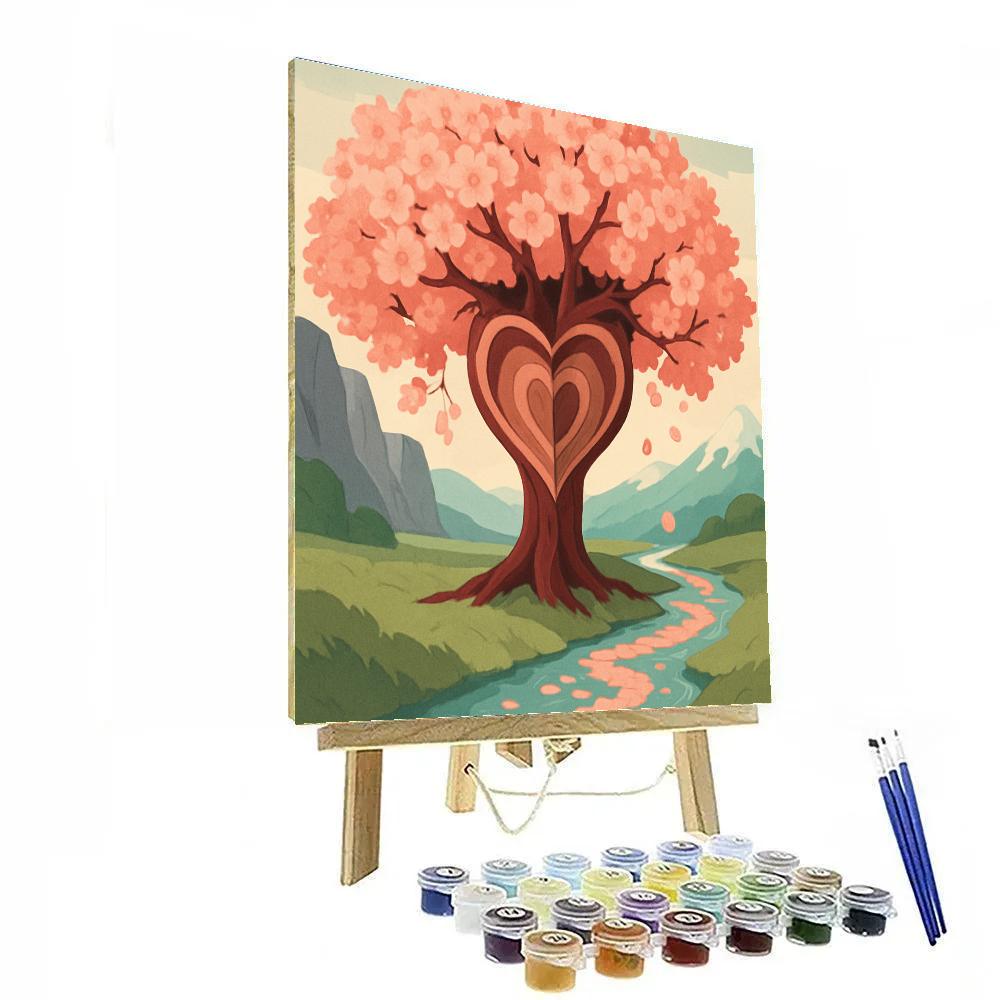 Blossom Canopy With Tree Heartwood Numbered painting kits