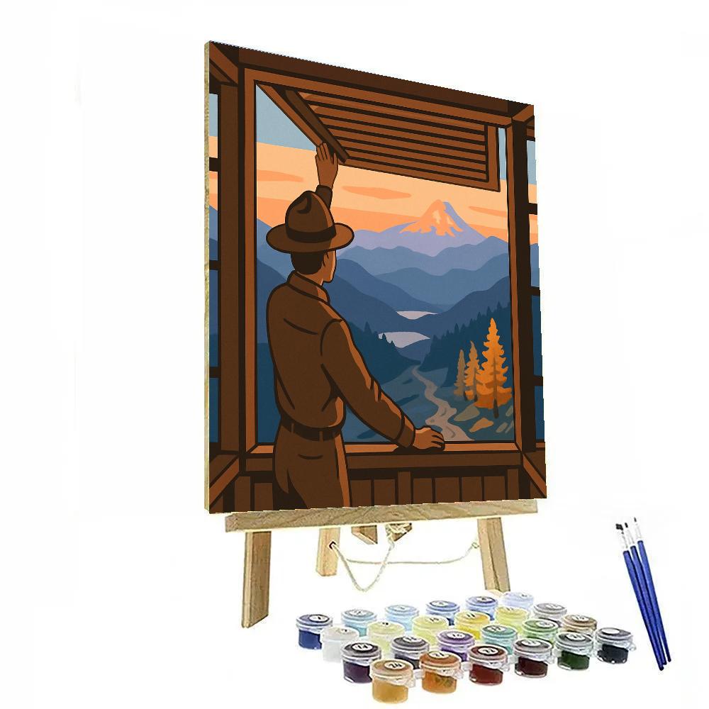 Sky Window With Mountain Panorama paint by numbers