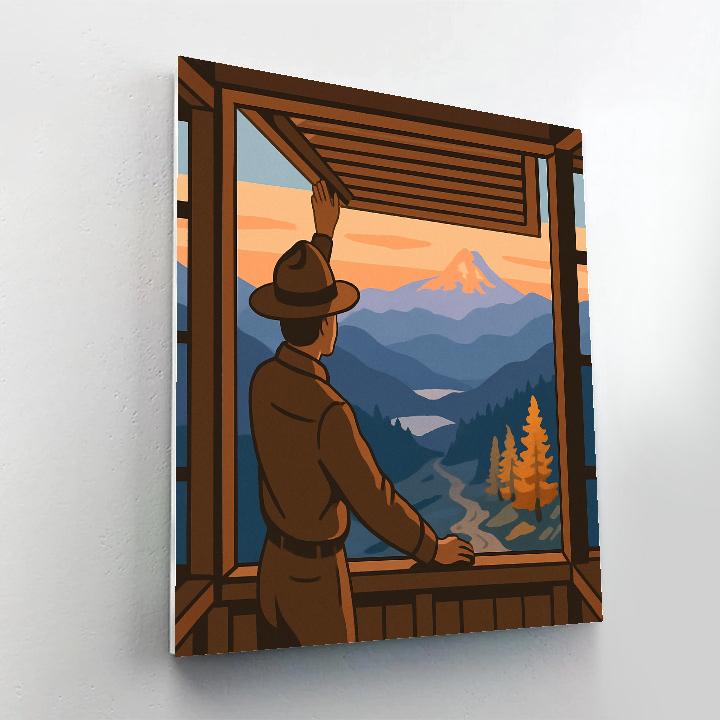 Sky Window With Mountain Panorama paint by numbers