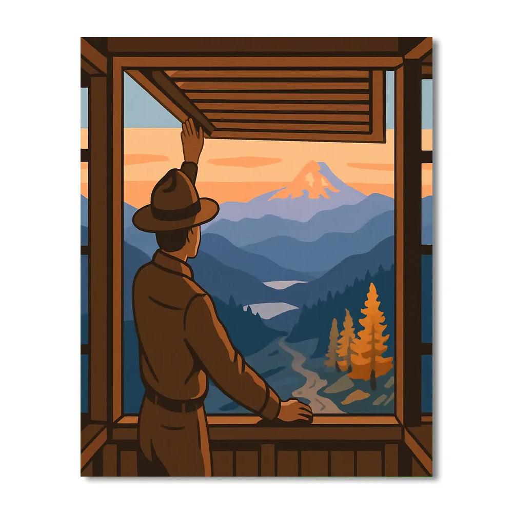Sky Window With Mountain Panorama paint by numbers