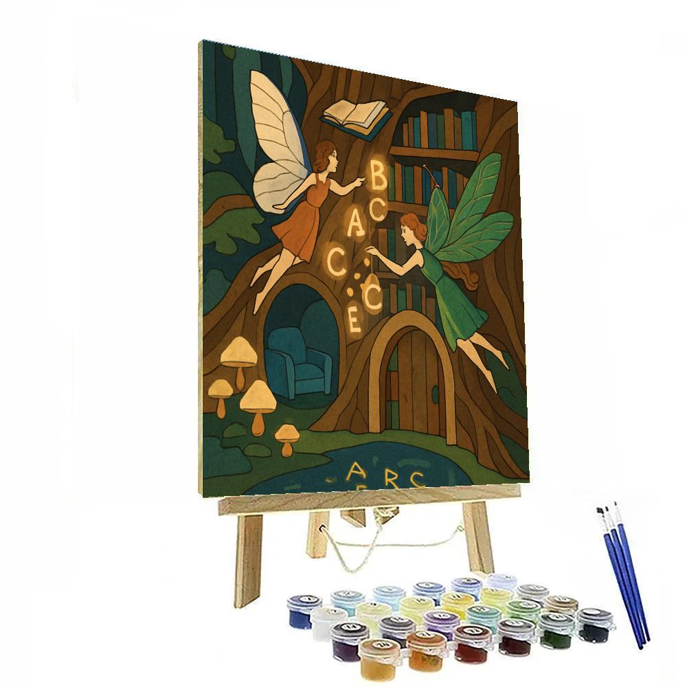 Moonlit Archive With Fairy Guides DIY paint by numbers