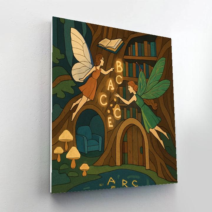 Moonlit Archive With Fairy Guides DIY paint by numbers