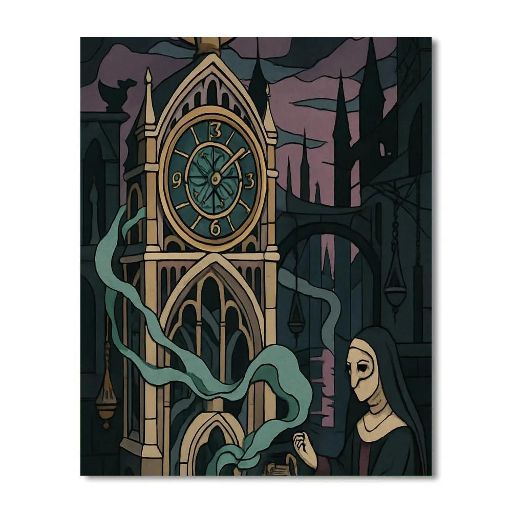 Cathedral Clockwork Gothic Reliquary paint by numbers