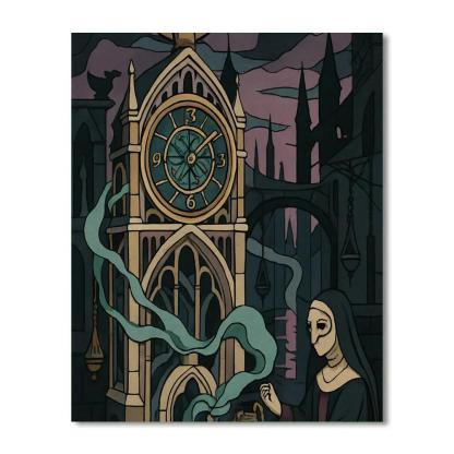 Cathedral Clockwork Gothic Reliquary paint by numbers