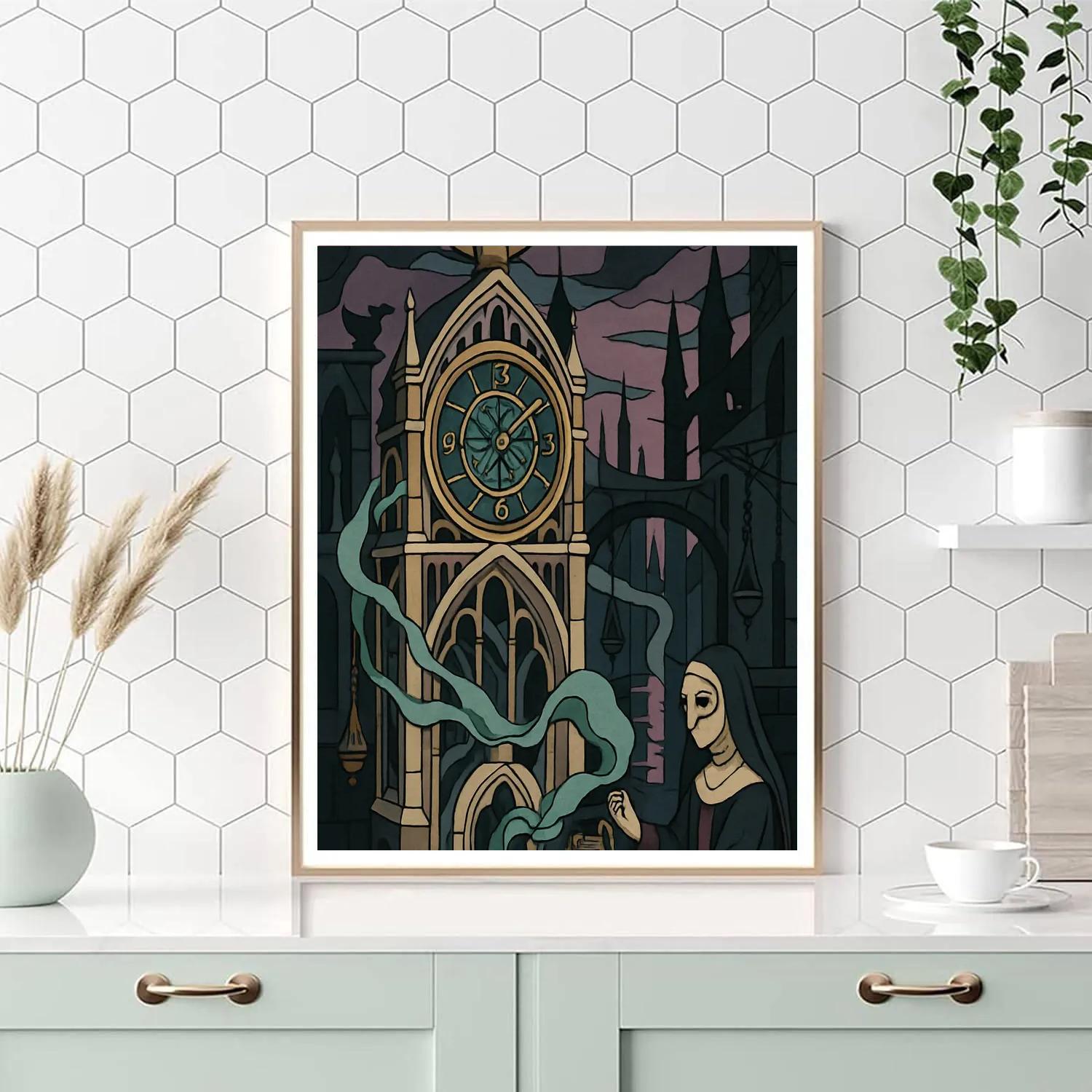 Cathedral Clockwork Gothic Reliquary paint by numbers