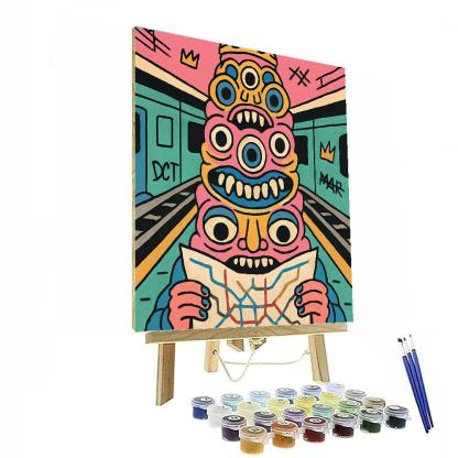 Subway Oracle In Basquiat Style Numbered painting kits