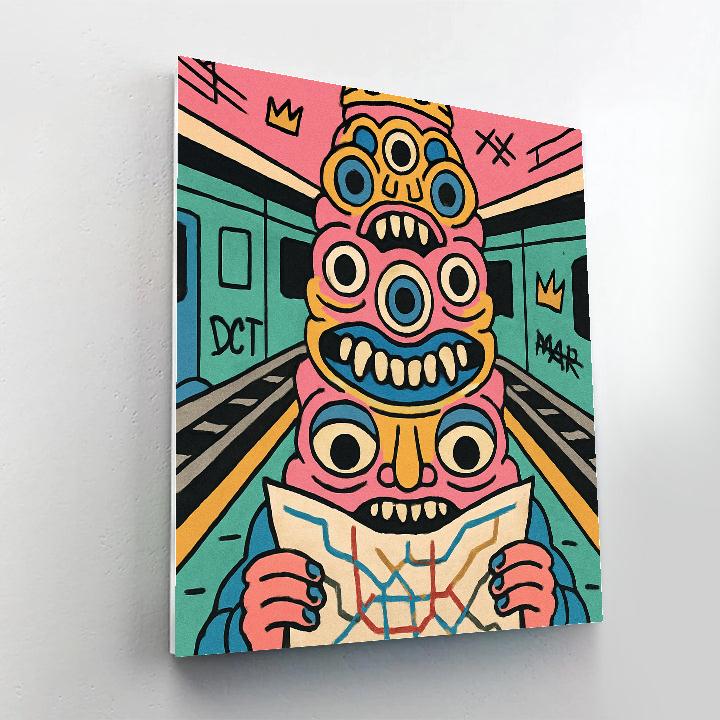 Subway Oracle In Basquiat Style Numbered painting kits