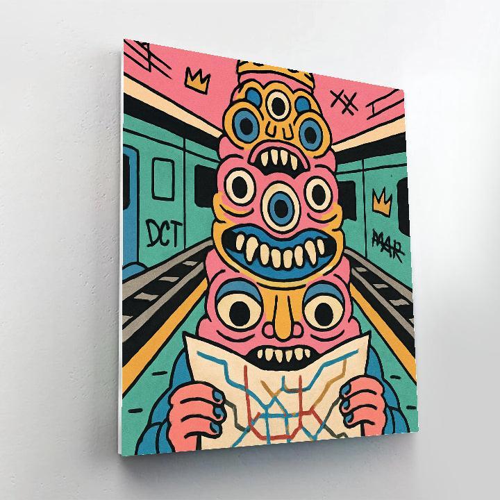 Subway Oracle In Basquiat Style Numbered painting kits