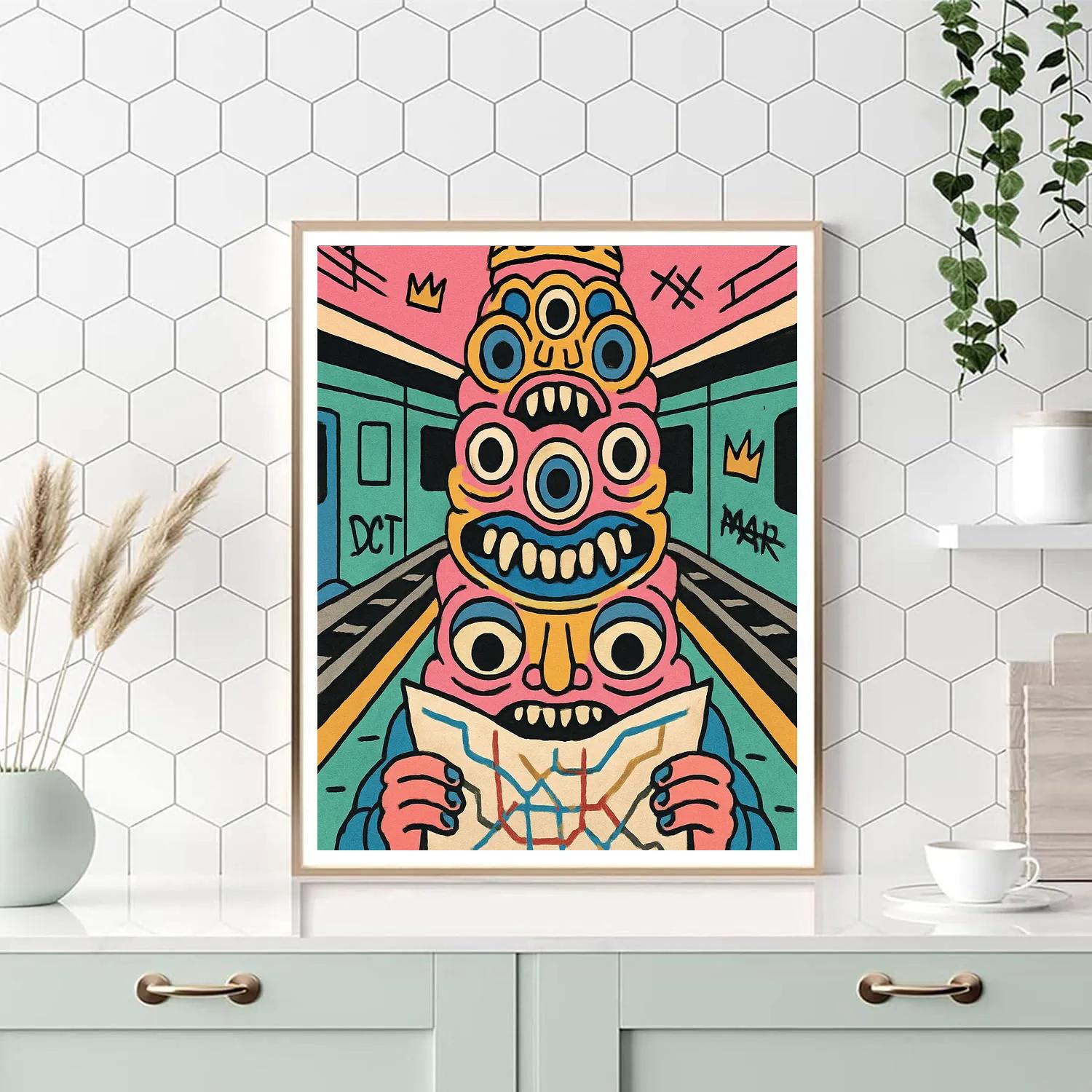 Subway Oracle In Basquiat Style Numbered painting kits