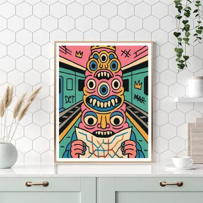 Subway Oracle In Basquiat Style Numbered painting kits