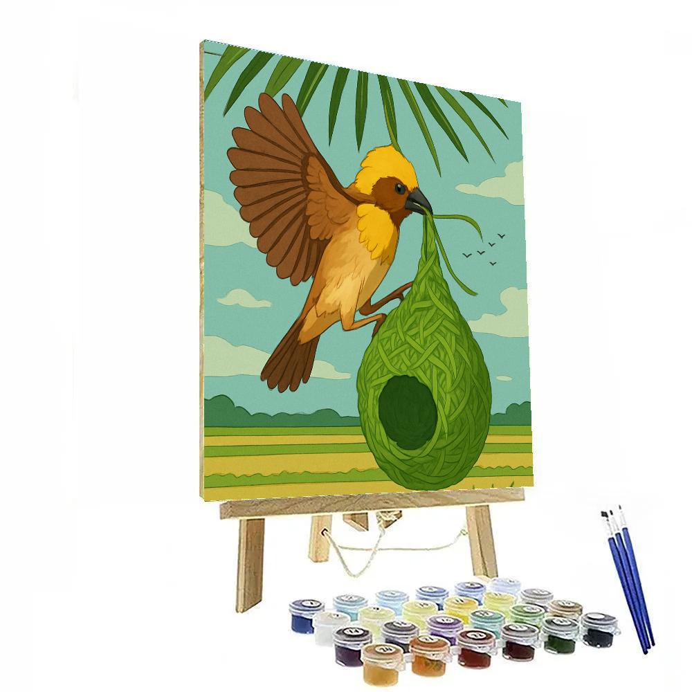 Sky Loom Weaver Birds paint by color