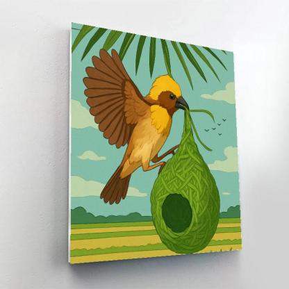 Sky Loom Weaver Birds paint by color
